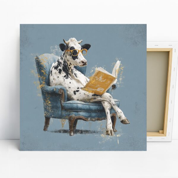 Cow Reading Book Art