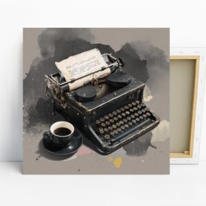 Vintage Typewriter Coffee Art