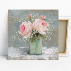 Vintage Rose Bouquet Art, Canvas or Poster, Flo...