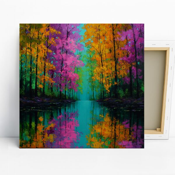 Vibrant Forest Reflection Art