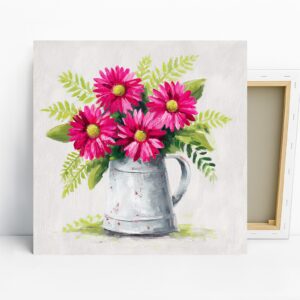 Rustic Daisy Bouquet Art, Canvas or Poster, Flo...