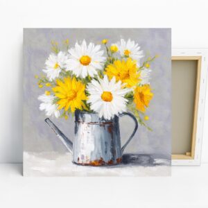 Daisy Bouquet Art, Canvas or Poster, Vintage Fl...