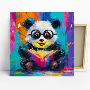 Panda Reading Book Art