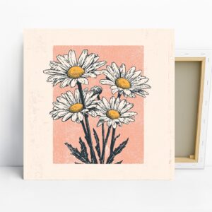 Daisy Flower Art, Canvas or Poster, Vintage Flo...