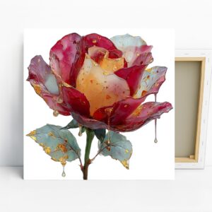 Vibrant Rose Bloom Art
