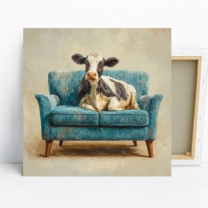 Cow on Couch Art