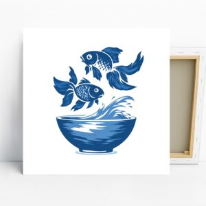 Blue Fish Bowl Art