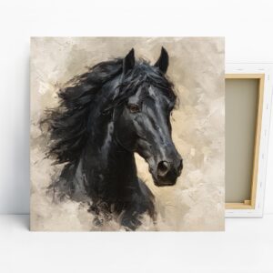 Black Horse Portrait Art