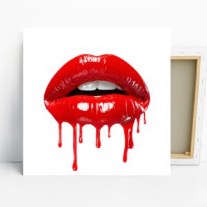 Glossy Red Lips Art