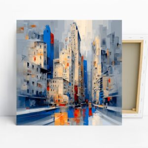 Urban Skyline Reflection Art, Canvas or Poster,...