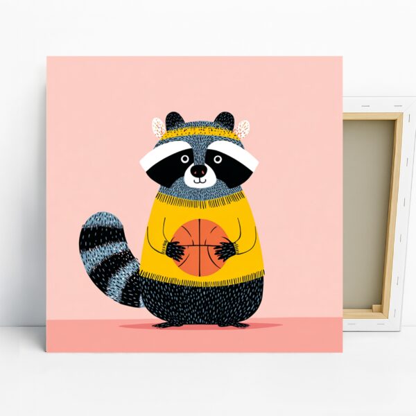 Raccoon Basketball Art