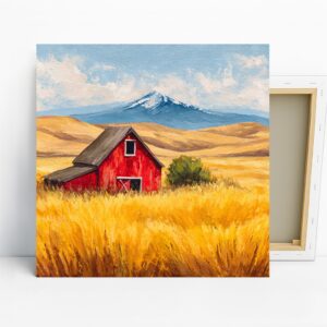Mountain Barn Landscape Art