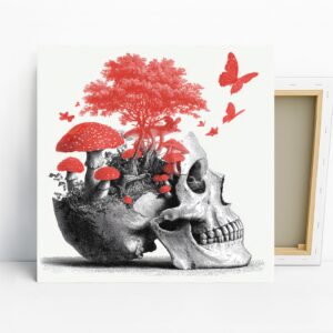 Red Tree Skull Art