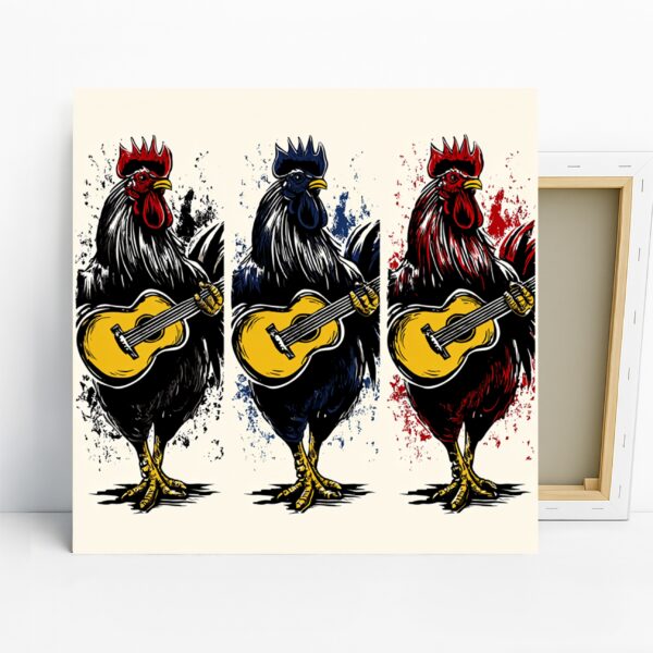 Guitar Playing Rooster Art
