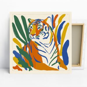 Colorful Tiger Art, Canvas or Poster, Contempor...