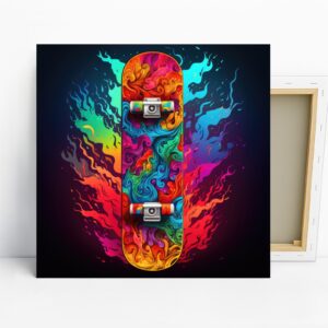 Skateboard Fire Art