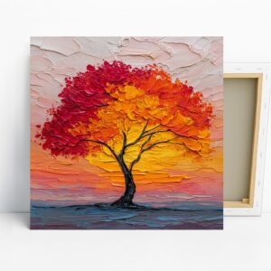Autumn Tree Sunset Art