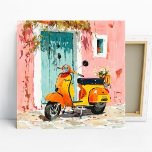 Vintage Vespa Scooter Art