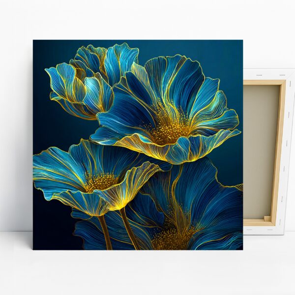 Electric Blue Flower Art
