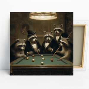 Raccoon Billiards Art