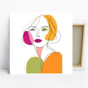 Colorful Line Art Face Art