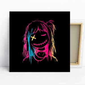 Neon Smile Art, Canvas or Poster, Street Art Mo...