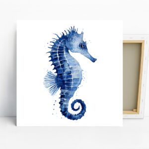 Blue Seahorse Art