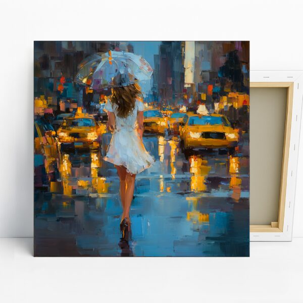 Rainy City Night Art