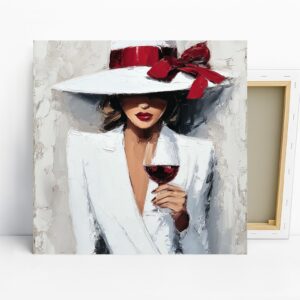 Elegant Wine Tasting Art, Canvas or Poster, Con...