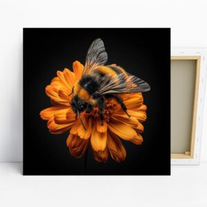 Bee Flower Art, Canvas or Poster, Nature Modern...