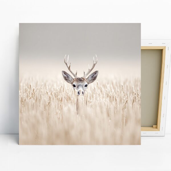Deer in Wheat Field Art