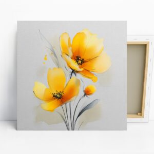 Yellow Poppy Art, Canvas or Poster, Floral Natu...