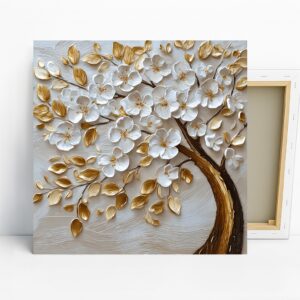 Golden Blossom Tree Art