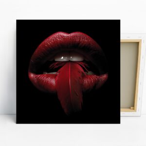 Scarlet Feather Lips Art
