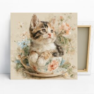 Kitten in Teacup Art