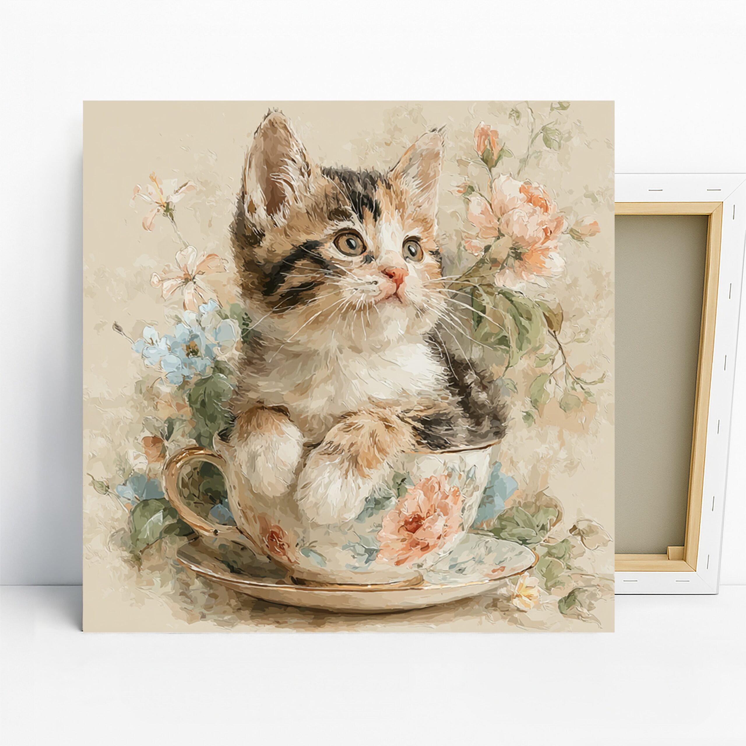 1.jpg Kitten in Teacup Art
