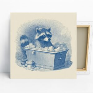 Raccoon Bath Time Art