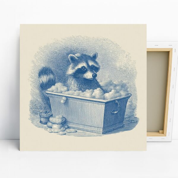 Raccoon Bath Time Art