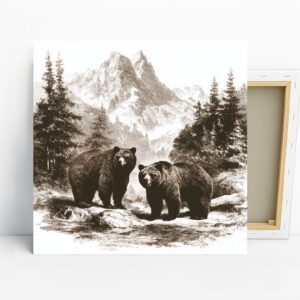 Bear Art, Canvas or Poster, Nature Rustic Decor...