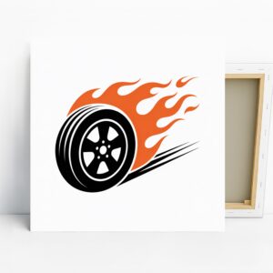 Flaming Tire Art