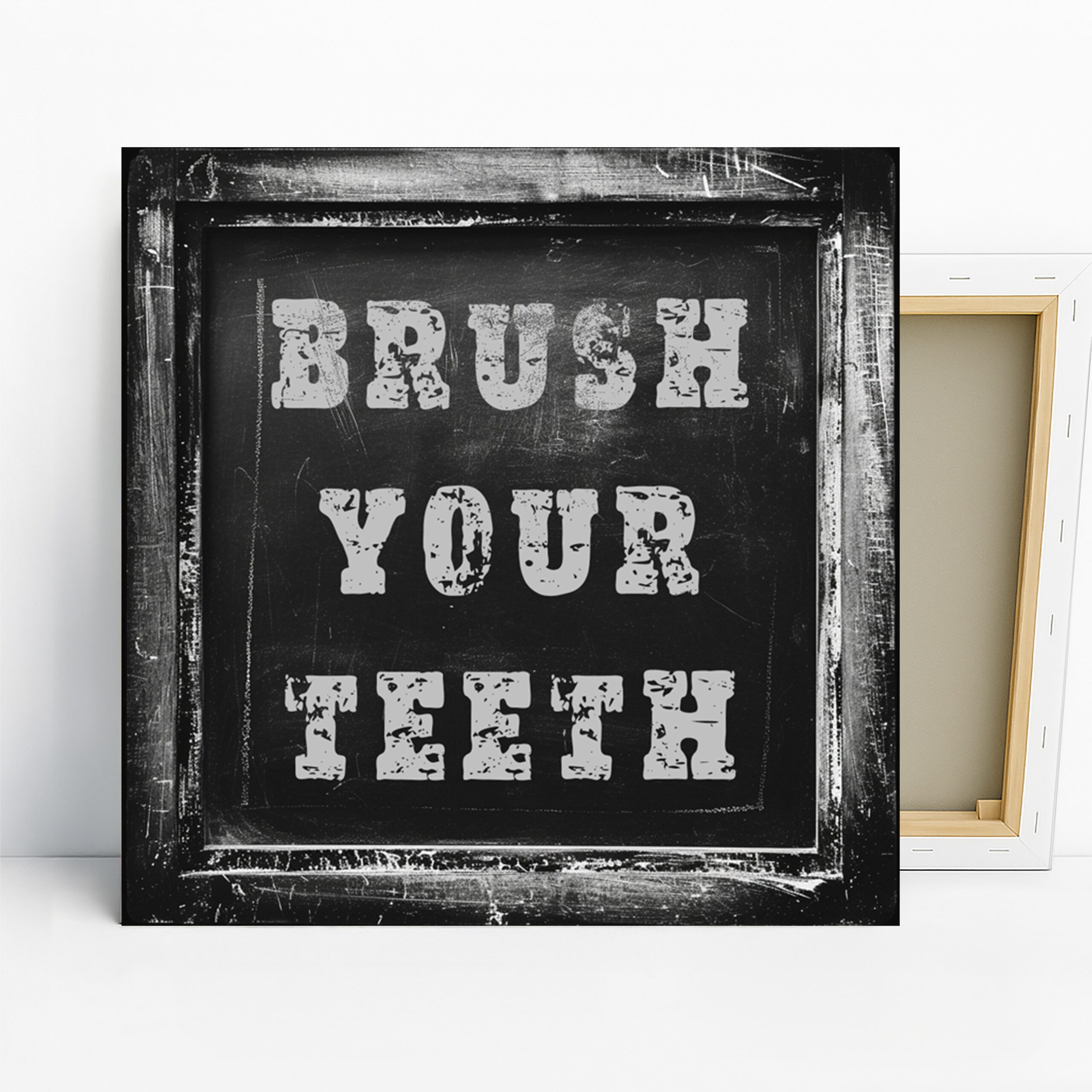 Motivational Brush Typography Art, Canvas or Poster, Vintage Rustic Industrial Decor, Living Room Office Game Room Wall Art,Black White Grey