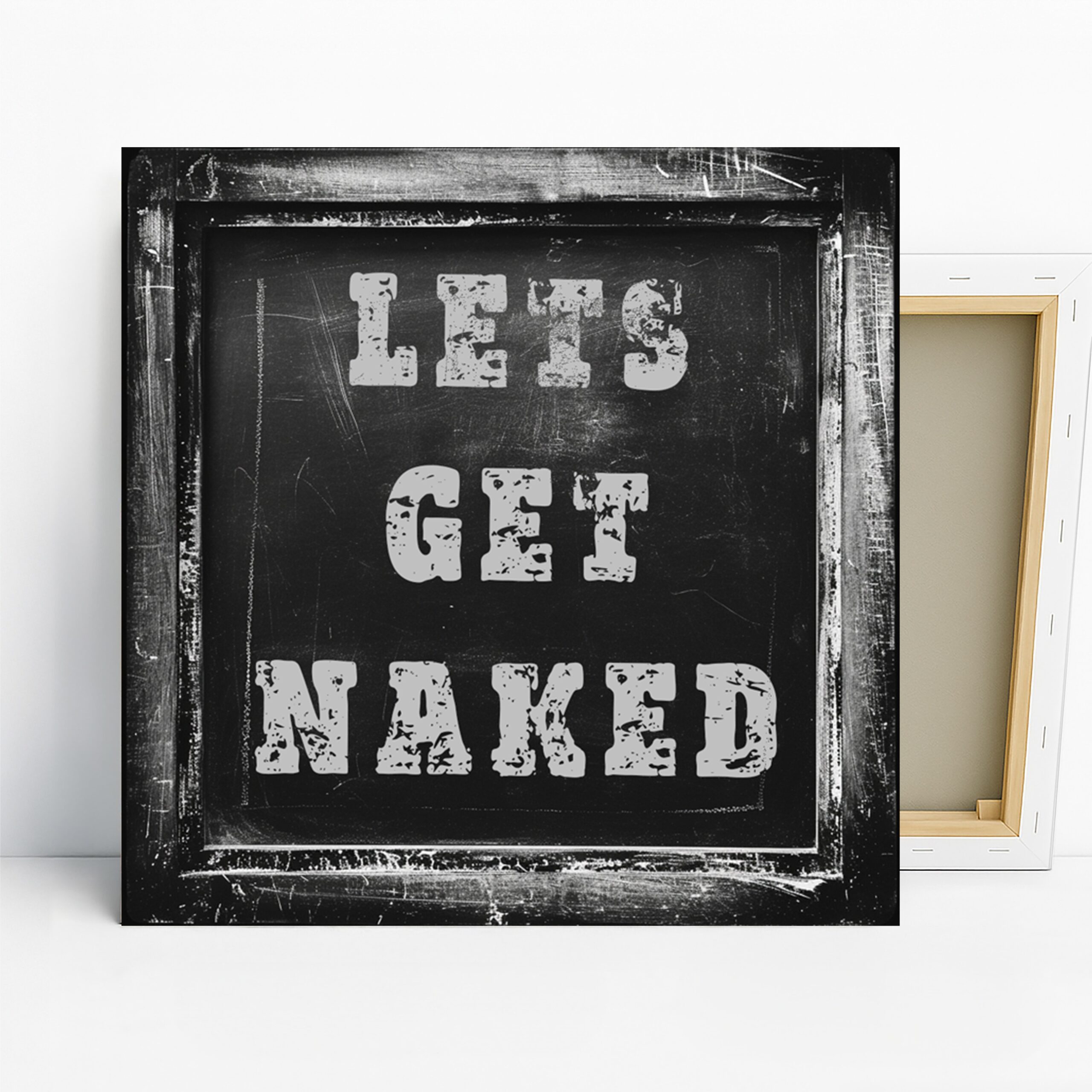 Motivational Chalkboard Art, Canvas or Poster, Vintage Street Retro Decor, Office Living Room Game Room Wall Art, Black White Grey Colors