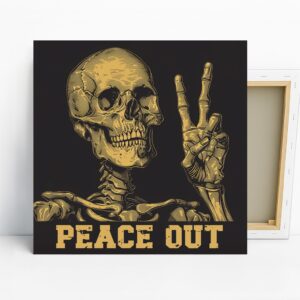 Peace Out Skeleton Art