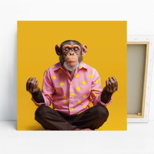Meditating Chimp Art