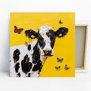 Cow and Butterfly Art