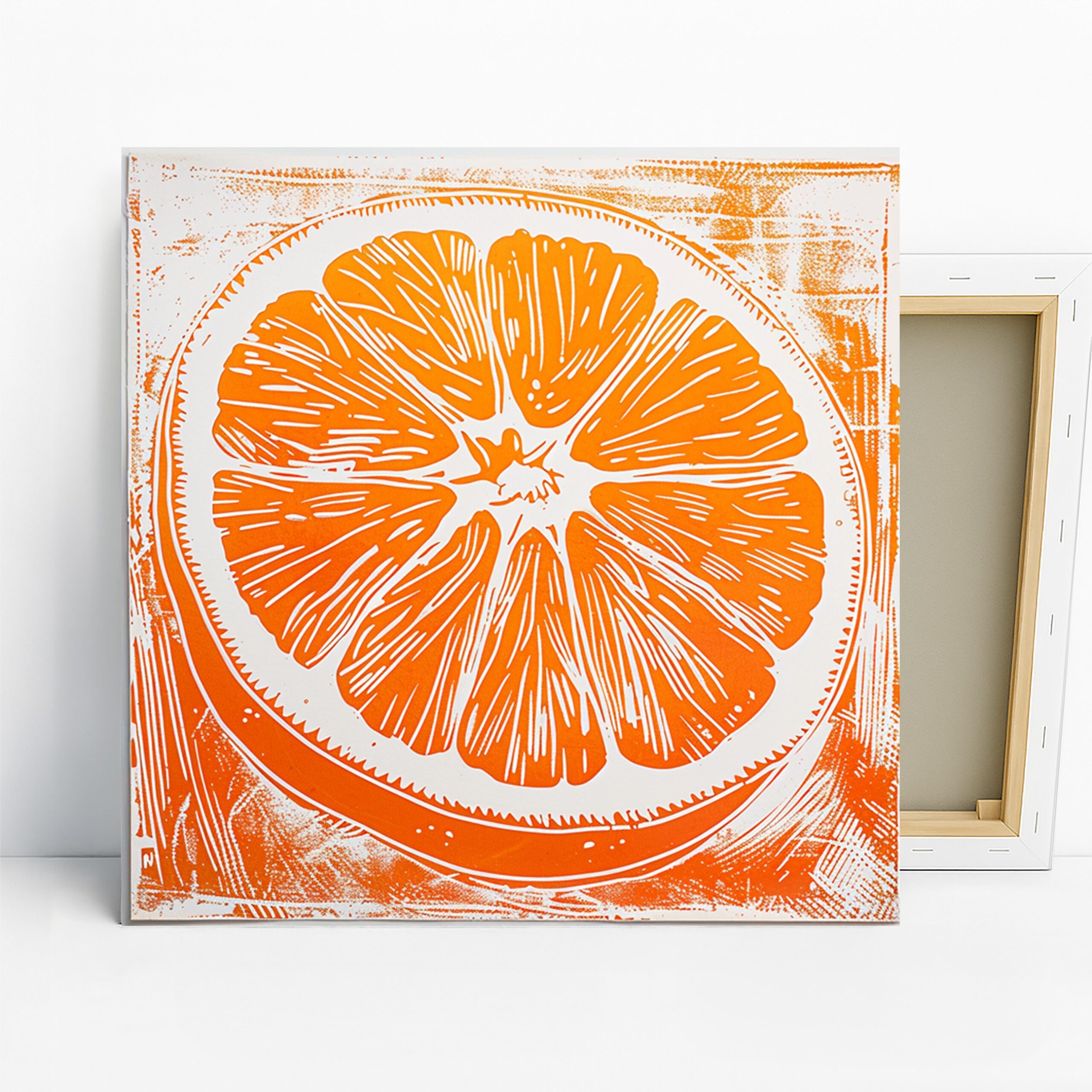 Citrus Slice Art, Canvas or Poster, Pop Art Modern Decor, Kitchen Dining Room Living Room Office Wall Art, Orange and White