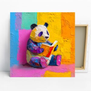 Panda Reading Book Art