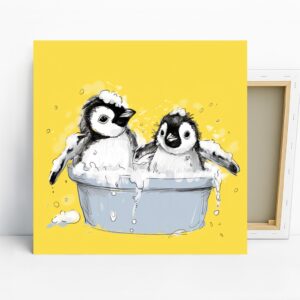Penguin Bath Time Art