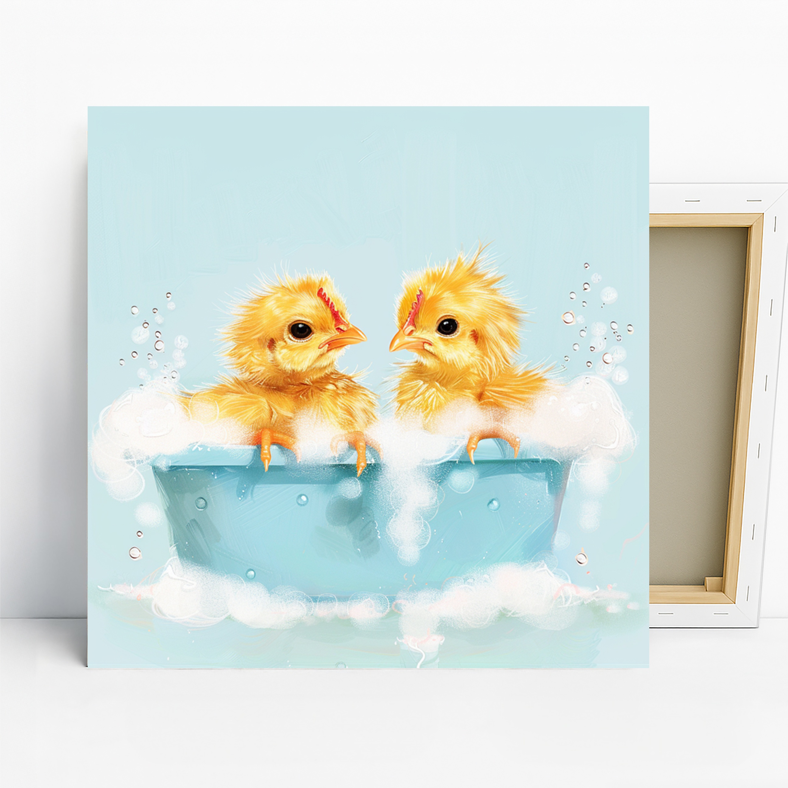 Baby Chicks Bath Time Art