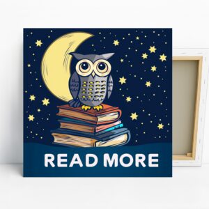 Owl Reading Books Art